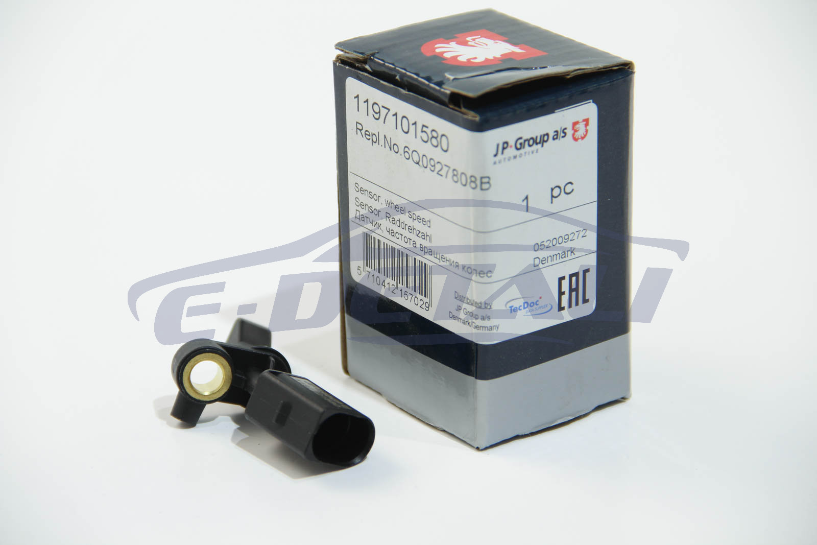 1197101580 JP GROUP Датчик ABS задний Polo 01-/Fabia 99-08/Cordoba/Ibiza 02- Пр.